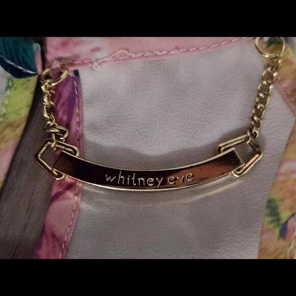 Whitney Eve Dress Size 10 Pink Tropical Floral High Neck Sheath Summer - Picture 4 of 8